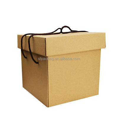 China Recycled Materials Kraft Paper Package Custom Brown Gift Box With Lid for sale