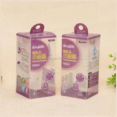 China Recycled Materials Baby Feeding Bottle Safty Clear PVC Plastic Packaging Boxes for sale