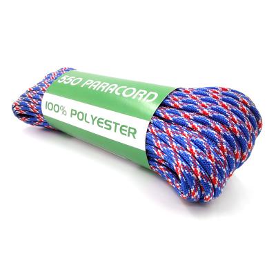 China Lightweight Hot Sale 7strand Multicolor Outdoor Camping Rope 550 Paracord Hikring for sale