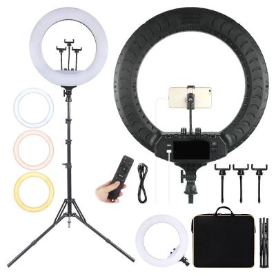 China Alloy+ Aluminum Plastic 21 Inch Photographic Lighting 2700-6500K LED Ring Lamp With Remote Light For Camera Youtube Makeup Video for sale