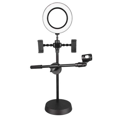 China ABS Plastic+metal CPYP double cup 6 inch selfie ring light kit with tripod stand and cell phone holder for live stream/makeup for sale