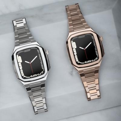 China Custom Luxury Watch Case OEM Logo No Smart Watch Case 316l Stainless Steel For Apple Iwatch Series 7 45mm 41mm Watch Case for sale