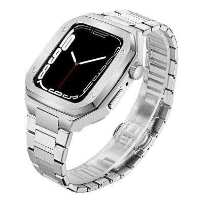 China 316L Stainless Steel Metal Luxury Limited Luxury Customized Case For Apple Watch Series 7 45MM 41MM Watch Accessories Apple Watch Case for sale