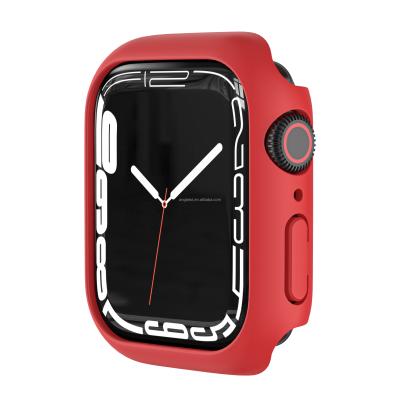 China Newest Amazon PC+Glass PC+Glass PC Luxury Hot Selling Luxury Smart Watch Case With Tempered Glass Screen Protector For Apple Watch Series 7 Case for sale