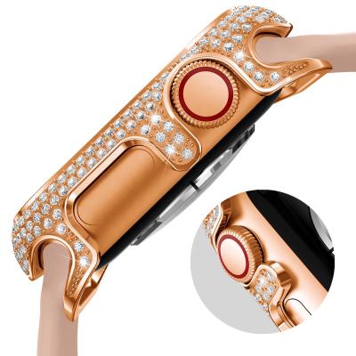 China Luxury and fashion iwatch series 7 41mm protector watch case 45mm for iced apple mental luxury watch case for sale