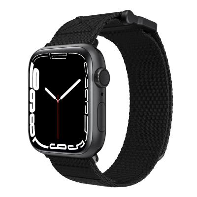 China Anbest Shockproof Apple Braided Nylon Watch Band 41mm 45mm Watch Straps Black/Army Green For Apple Watch Series 7 for sale