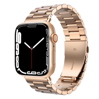 China Anbest Luxury and Fashion Stainless Steel Apple Watch Band Metal Three Beads Watch Bracelets Strap For Apple Watch Series 7 Band for sale