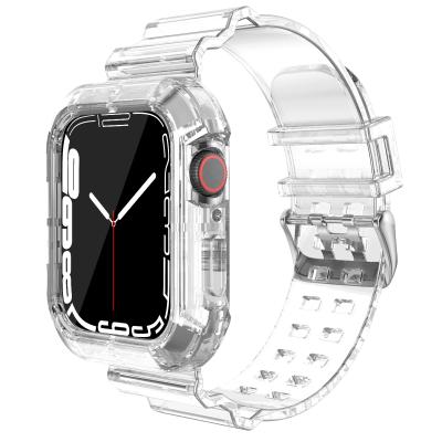 China Soprt Most Fashionable Transparent 45mm Apple Watch Band 41mm Sports Men Women Watch Band For Apple Watch Series 7 for sale