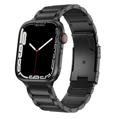 China Luxury And Fashion Anbest Smart Apple Watch Band Fit Up Iwatch Series 7/6/5/4/3/2/1/SE Black Titanium Alloy Strap Strap For Iwatch apple watch strap for sale