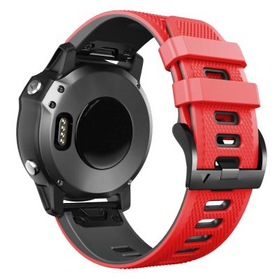 China Wholesale Price Shockproof Smart Watch Band For garmin fenix5X/PlusX/6X/3 26mm Quick Release Fit Silicone Sports Watch Wrist Band for sale