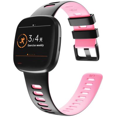 China Hot selling silicone fitbit versa strap stylish dual colors watch band for fitbit versa 3 straps for sale