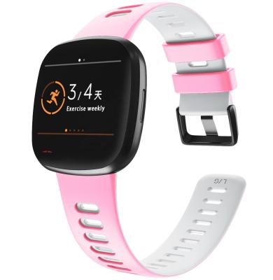 China Wholesale Soft Silicone Fitbit Watch Band Dual Colors Sport Watch Bands For Fitbit Versa 3 Band for sale