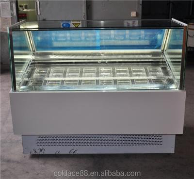 China Single-temperature cold ice cream showcase display refrigerator for 16 styles of ice cream for sale