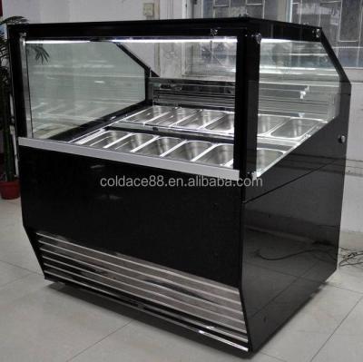 China Dipping Type Freezer Ice Cream Display Refrigerator Marble Single-temp Bakery Shop Equipment Floor Base for sale