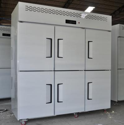 China Single-Temperature Commercial Large-Capacity Kitchen Fridge Freezer / 6 Doors Fridge for sale