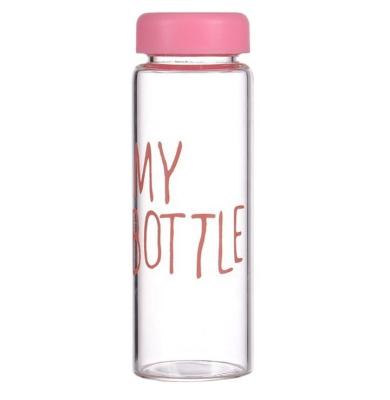 China Custom Viable Wholesale Eco Friendly Colorful Letter Glass Water Bottle With Cloth Cover for sale