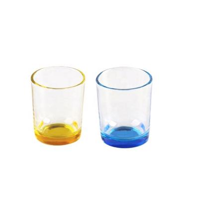 China Viable Customized Colored Shot Glass For Vodka Glass Custom Glassware With Logo Decal Printing for sale