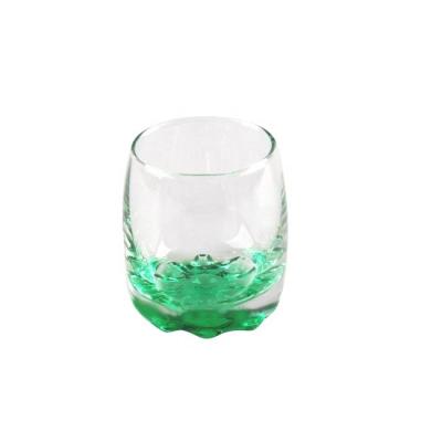 China Customized Viable Colored Shot Glass For Vodka Glass, Custom Glassware With Logo Decal Printing for sale