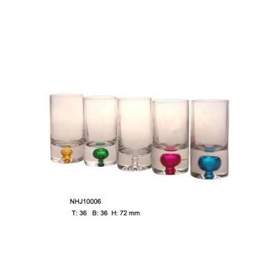 China Viable customized colorted bottom shot glass for vodka glass, custom glassware for sale