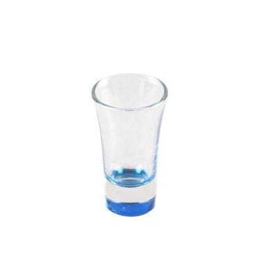 China Viable customized colorted bottom shot glass for vodka glass, custom glassware for sale