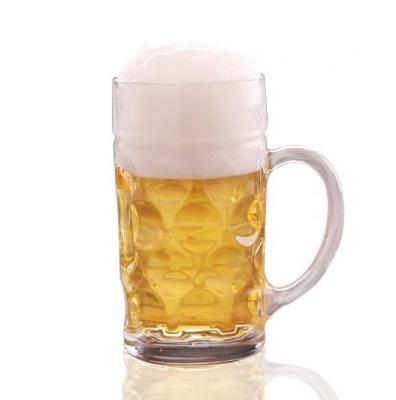 China Wine Customized 1L Clear Beer Glass Mug for sale