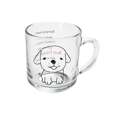 China Viable Customized Printed 250ml Glass Mug With Decal Printing for sale