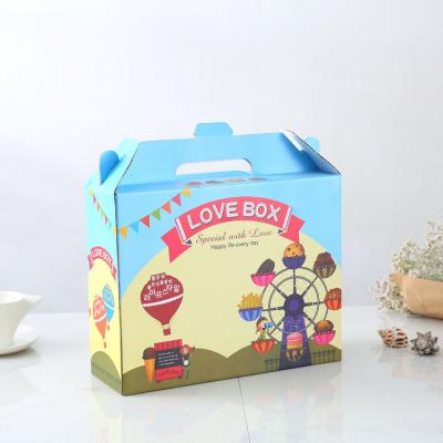 China Recyclable custom logo recyclable paper box for toys with handle wholesale corrugated paper toy packaging box for sale