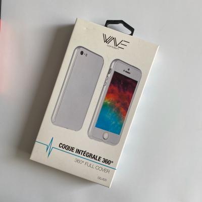 China Recyclable custom phone case packing box with stain UV logo paper iphone case wholesale folding packing boxes for sale