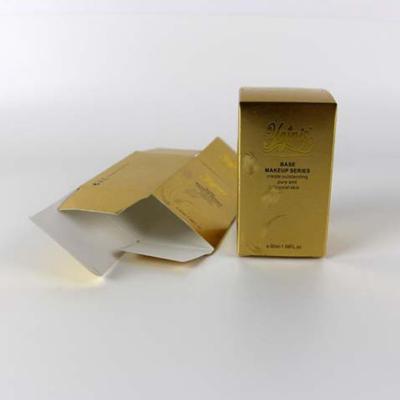 China Gold Paper Packaging Box Custom Order Recyclable Luxury Cosmetic Packing Boxes for sale