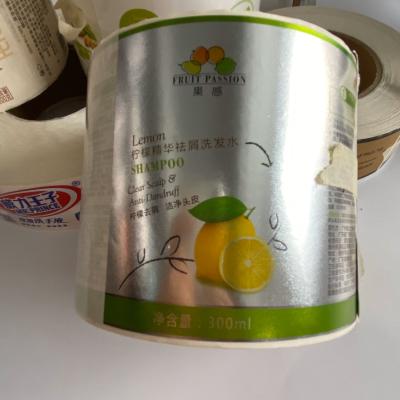 China Waterproof To Custom Design Waterproof PE Adhesive Stickers In Roll Shampoo Sticker Removable Bottle Label for sale