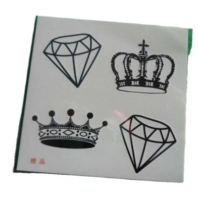 China Temporary Custom Design Non-Toxic Black Diamond Tattoo Stickers Crown Temporary Tattoos Sticker For Kids Face for sale