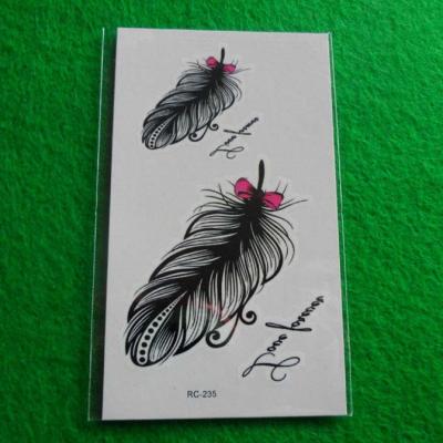 China Temporary Custom Design Temporary Feather Tattoos Stickers For Leg Black Body Non-Toxic Tattoo Sticker for sale