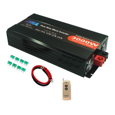 China Vehicle Reasonable Price 3000/6000W 12V Home 3KW Power Inverter Converter To 120V 240V Pure Sine Wave Inverter With Remote Control for sale