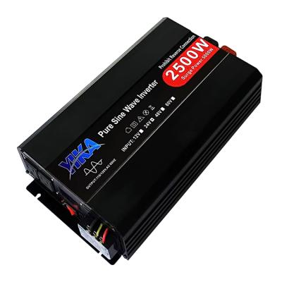 China YIKA home appliance 12V 24V 2500 watt power inverter to 110V 120V 2500W pure sine wave inverter for home for sale