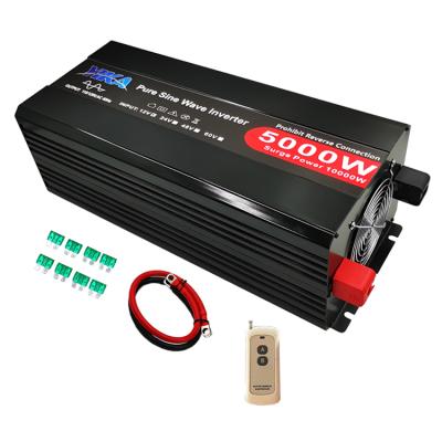 China Vehicle 5000W 24 Volt DC24V 12V To AC120V Pure Sine Wave Power Inverter Off Grid Inverter With Wireless Remote Control Switch for sale