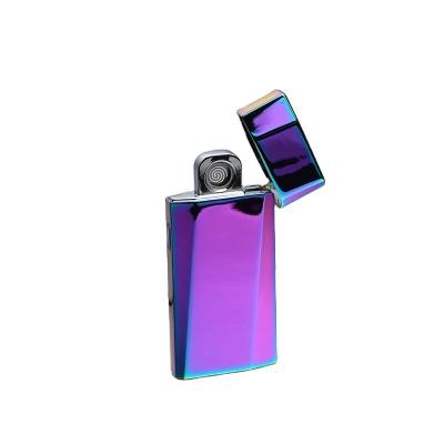 China 2020 New Metal Minimalist USB Rechargeable Cigarette Flameless Lighter Windproof No Gas Electric Lighter for sale