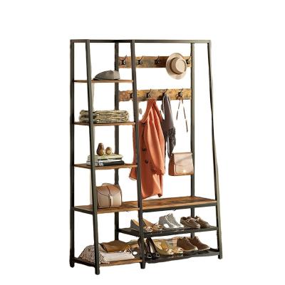 China (Other) Adjustable Wardrobe Hall Tree Storage Bench 5-in-1 Shelf Coat Rack 70.8