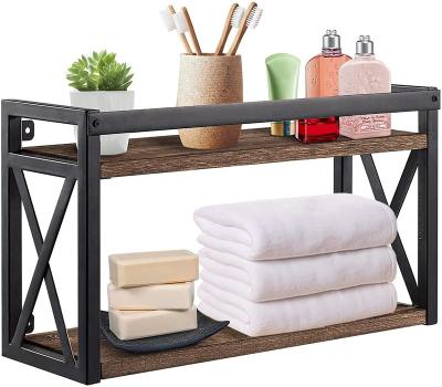 China Industrial Style Bathroom Shelf Wall Shelf Bathroom Floating Towel Rack With Shelf, Industrial Wall Mounted Floating Shelves For Bathroom Shelving For Bedroom for sale