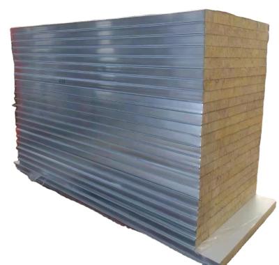 China Modern Fire Rated Rock Wool Wall Sandwich Panel Steel Structure Wall Roof for sale