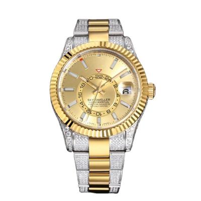 China day/date diamond stainless steel strap sapphire mirror rolexwatches skywalker mens watches phillip forsining mechanical wristwatch for sale