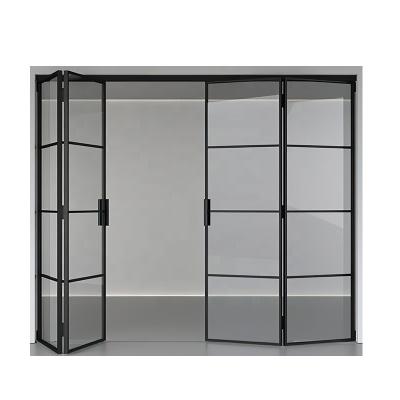 China Folding Screen Customized high quality Bi fold barn door internal metal frame door with door handles interior design for sale