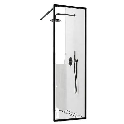 China Modern Bathroom Fully Frame Glass Customized Steel Aluminum Fixed Shower Screen Bracket Hotel Home Building for sale