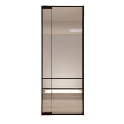 China Windproof 8mm Transparent Glass European Style Manual Afforded Interior Glass Black Gold White Swing door for sale