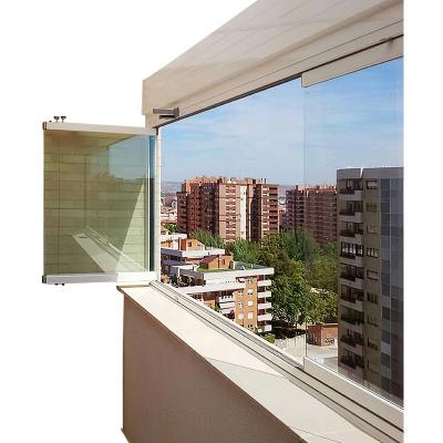 China Windproof retractable aluminum window push and pull foldable glass door prefabricated aluminum windows and doors for sale