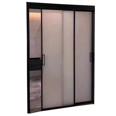 China Decoration Custom made 8mm fluted tuflite glass with 200kgs durable pulley rollers for sliding glass door aluminum for sale