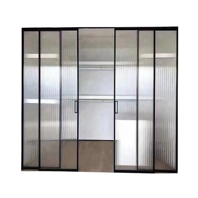 China Sound Insulation Loft Style Silent Sliding Steel Frame Black Glass Door Partition Doors Sliding Glass Door for sale