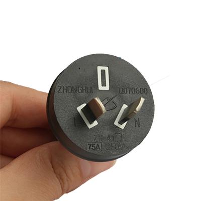 China Industrial Equipment SAA 7.5A 250V Australia Standard Power Cord Power Plug With H05RN-F 2x0.75mm2 Rubber Flexible Wire for sale