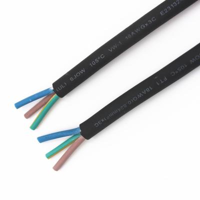 China Industrial UL Certified SJOW 105C 18AWGx3C Oil Resistant Heavy Duty Rubber Sheathed Flexible Cords And Cables for sale