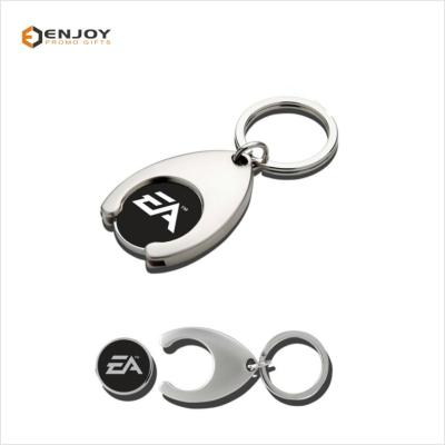 China Tether Keys Customized Supermarket Shopping Trolley Coin Key Rings for sale