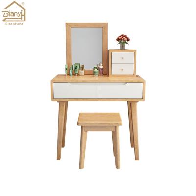 China (Size) Small Adjustable Modern Simple Modern Wooden Girls Kids Bedroom Makeup Vanity Dressing Table for sale